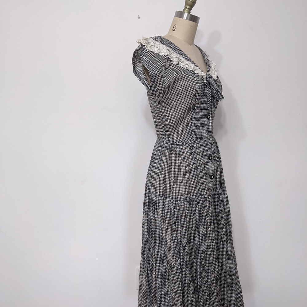 (53) vtg 1950s fit and flare besotted gingham dress - Picture 5 of 5